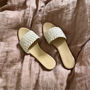 NISOLO ISLA woven slides in BONE